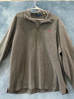 Ralph Lauren Gray Half-Zip Pullover with Red Pony